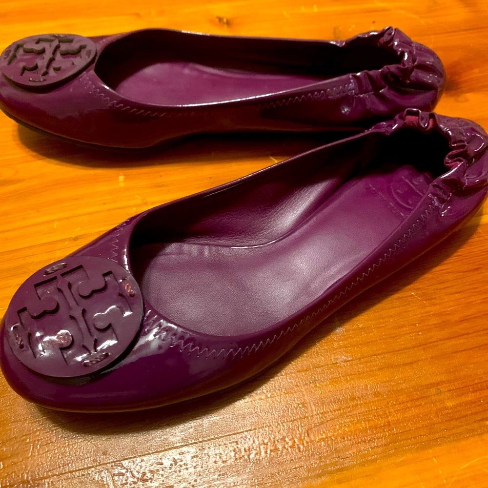Tory Burch Purple Patent Leather Flats